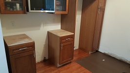Kitchen Cabinets Prepping For Appliance Installation Complete