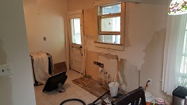 Kitchen Sink Side Demolition Plaster And Paint Removal