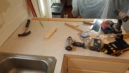 Kitchen Sink Side Demolition Prepare For Pennisula Cabinet Removal