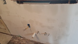 Kitchen Plaster Sink Wall ReCoat Of Mud