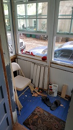 Side Porch Windows Roughed In Inside
